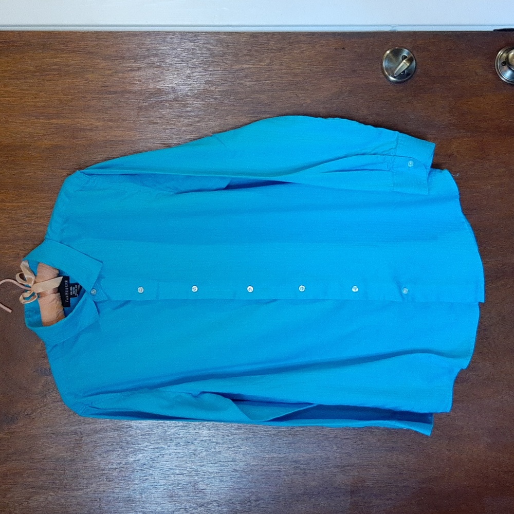 Van Heusen Long Sleeve Dress Shirt, Aqua Stripe